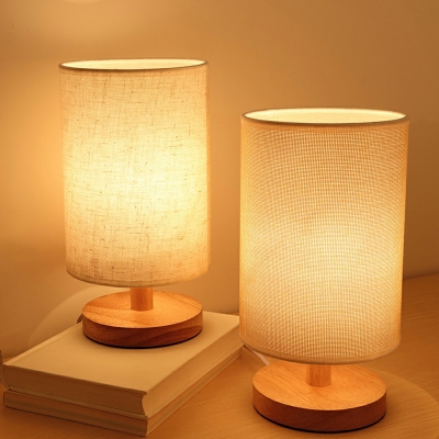 Modern Simple Led Bedroom Bedside Light Wooden Dimmable Desk Lamp