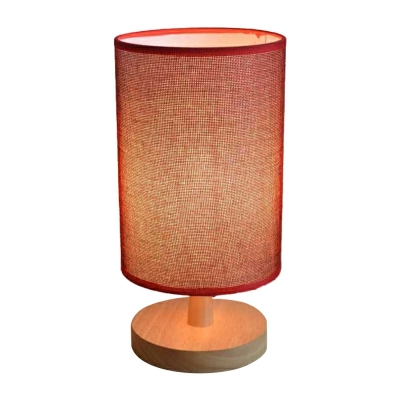 Modren Simple Wood Creative Round Shade Table Lamp for Living Room