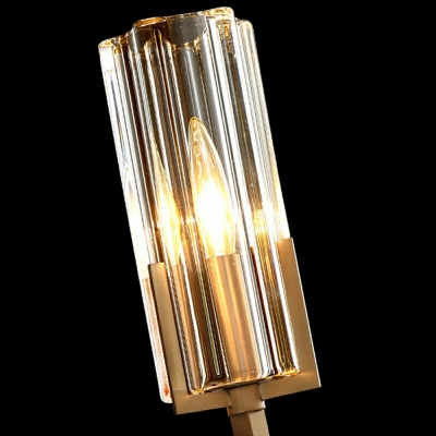 Post-modern Luxury Full Copper Indoor Crystal 2 Light Wall Lantern for Bedroom