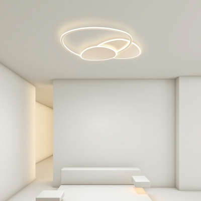 Simplistic Flush Mount Ceiling Light Fixtures Linear LED for Living Room