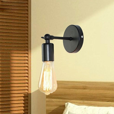 1 Light Industrial Simple Shape Metal Wall Light Fixture for Living Room