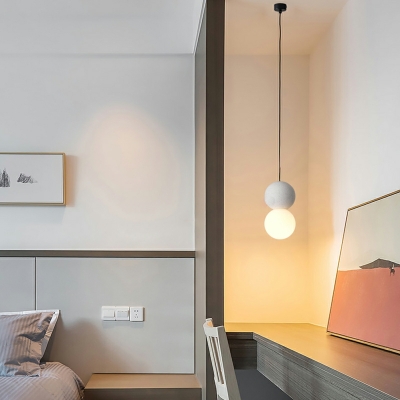 1 Light Unique Shape Glass Modern Style Hanging Light Fixtures for Living Room