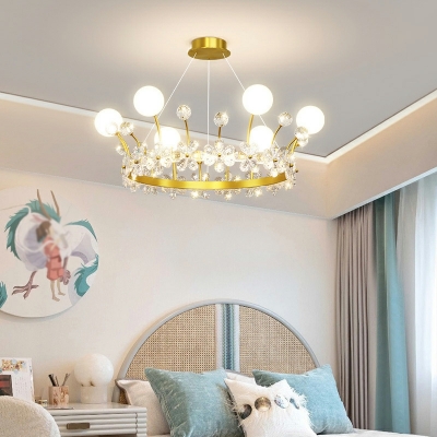Contemporary Chandelier Lighting Fixtures Gold Metal LED for Living Room