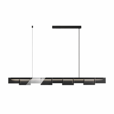 Contemporary Island Lighting Fixtures Creative Glass LED Linear for Living Room