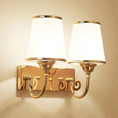 Industrial Simple Shape Glass Wall Lighting Fixtures in Gold for Washroom