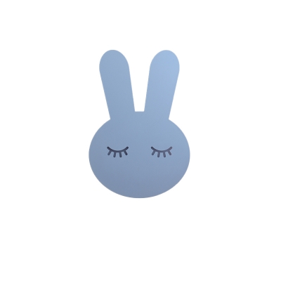 LED Simple Cartoon Rabbit Wall Mount Fixture in White for Children's Bedroom