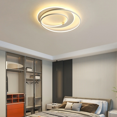 Modern Style Line Shape Metal LED Flush Mount Light Fixture for Living Room
