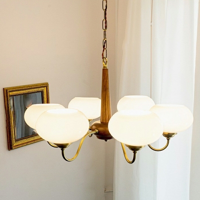 Modern Style Simple Glass Shade Chandelier Light for Living Room