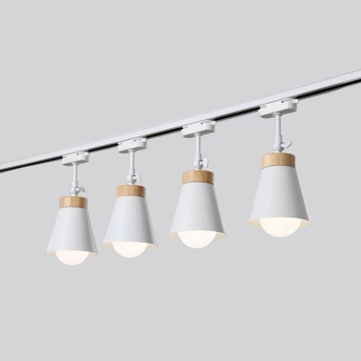 Nordic Minimalist Track Ceiling Light with Wood Finish for Living Room and Cloakroom
