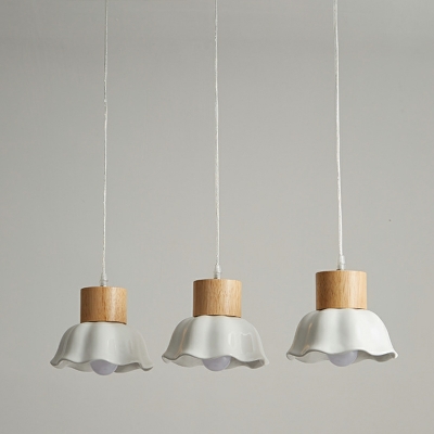 1 Light Contemporary Style Flower Shape Wood Commercial Pendant Lighting