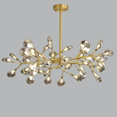 54 Lights Contemporary Style Firefly Shape Metal Island Chandelier Lights
