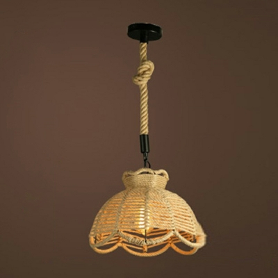 Industrial Creative Hemp Rope Pendant Light for Restaurant and Coffee Shop