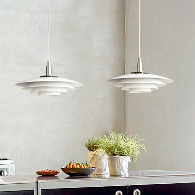 LED Contemporary Ceiling Light Simple Nordic Pendant Light Fixture for Living Room in White