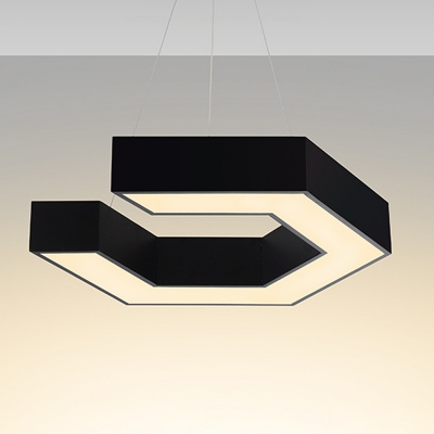 LED Minimalist Geometric Acrylic Pendant Light with White Light for Office and Gym