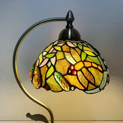 1 Light Tiffany Unique Shape Glass Table Light for Living Room