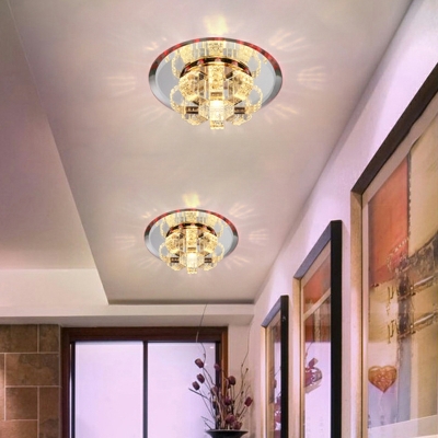 LED Minimalist Flush Mount Ceiling Light Fixtures Crystal Elegant for Living Room