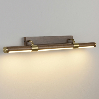 LED Vintage Walnut Color Vanity Light with Warm Light for Bathroom