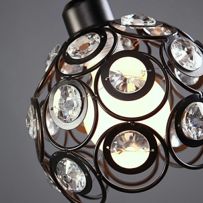 Minimalist Flush Mount Ceiling Light Fixtures Globe Crystal for Living Room