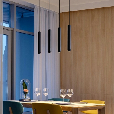 Modern Lighting Cylinder Adjustable Black Ceiling Fixture for Dining Room