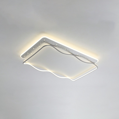 Modern Style Unique Shape LED Flush Mount Light Fixture for Living Room