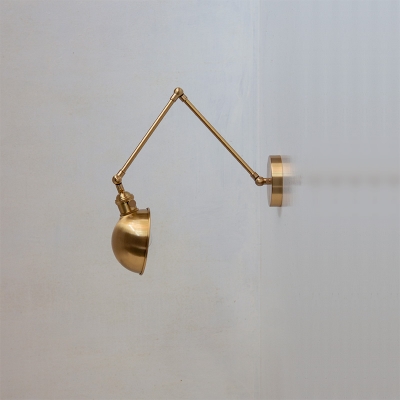 Post Modern Metal Retractable Wall Light in Brass Color for Entrance and Bedroom