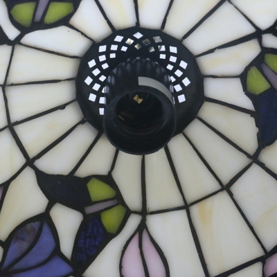 1 Light Tiffany Style Dome Shape Metal Pendant Ceiling Fixture Lamp
