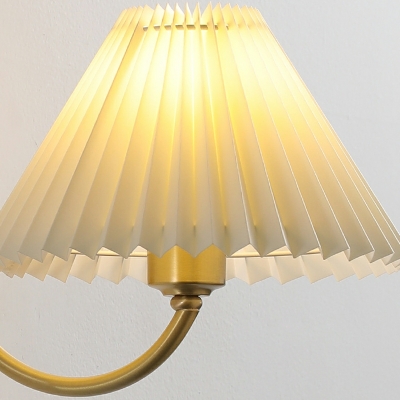 Antique Brass Gorgeous Pleated Lampshade Indoor Wall Sconce for Bedroom