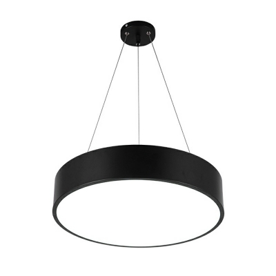 Black Contemporary Lighting Round Indoor LED Ceiling Pendant for Lobby and Office