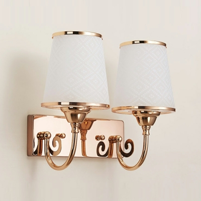 Industrial Simple Shape Glass Wall Lighting Fixtures in Gold for Washroom