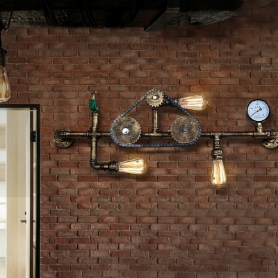 Industrial Wall Mounted Light Fixture Metal  Vintage Pipe for Living Room