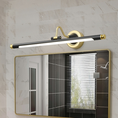 LED Minimalist Strip Acrylic Shade Vanity Light in Black for Bathroom and Bedroom