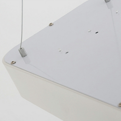 Modren Simple Led Rectangle Pendant Light with Shade for Living Room