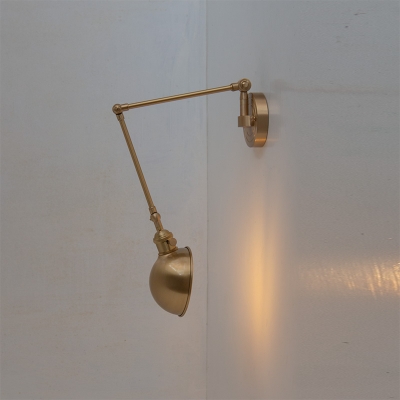 Post Modern Metal Retractable Wall Light in Brass Color for Dining Room and Bedroom