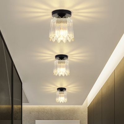 1 Light Modern Creative Flushmount Ceiling Light with Glass Shade for Balcony and Aisle