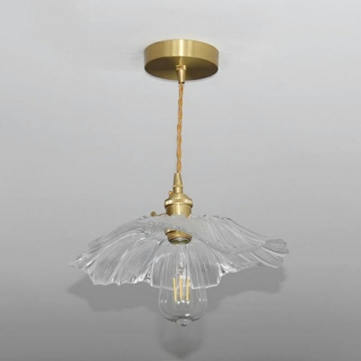 Contemporary Pendant Light Flower Shape Glass Chandelier
