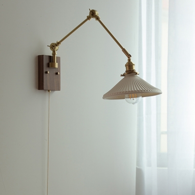 Creative Retractable Long Arm Wall Lamp in Gold Color for Dining Room and Bedroom
