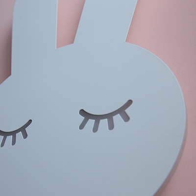 LED Simple Cartoon Rabbit Wall Mount Fixture in White for Children's Bedroom
