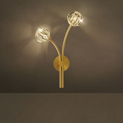 Post-modern Creative Crystal Wall Lamp in Gold for Bedroom and Aisle