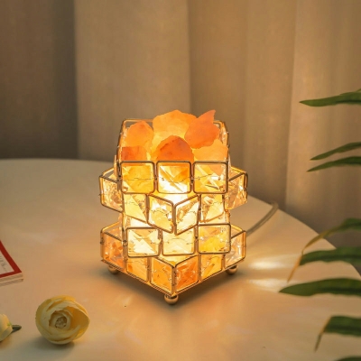 1 Light Contemporary Style Rectangle Shape Metal Night Table Lamp for Bedroom