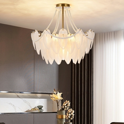 American Style Creative White Glass Chandelier Light for Living Room