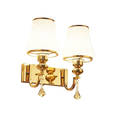 American Vintage Vanity Lamp with Glass Shade for Bathroom and Hallway
