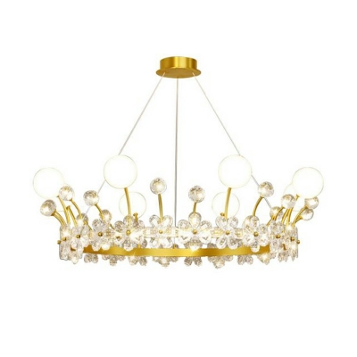 Contemporary Chandelier Lighting Fixtures Gold Metal LED for Living Room
