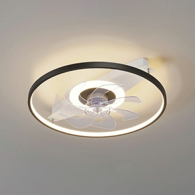 Contemporary Round Ceiling Fan Lighting with 3-Blade for Dining Room