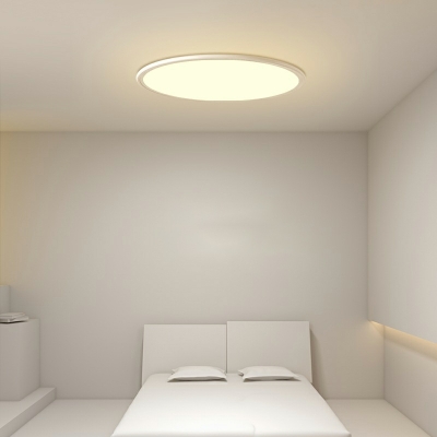 LED Minimalist Flush Mount Ceiling Light Fixtures Basic White for Living Room
