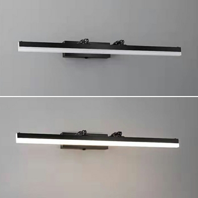 LED Simple Strip Acrylic Extendable Vanity Light in Black for Bathroom and Bedroom