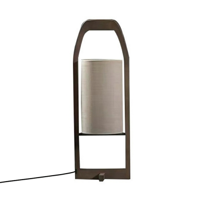 Contemporary Style Simple Floor Lamp with Brown Shade for Living Room