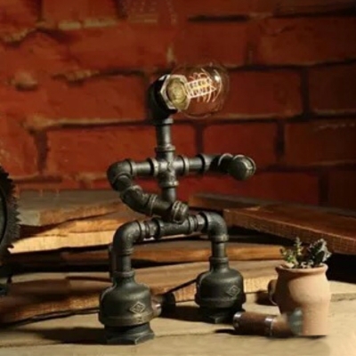 Industrial Style Creative Water Pipe Robot Desk Lamp for Bar
