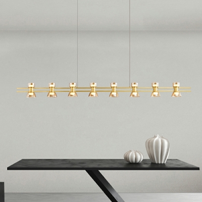 Nordic Minimalist Design Strip Glass Island Light LED for Dining Room