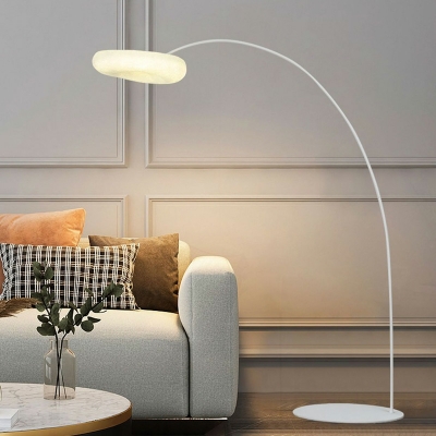 Contemporary Ins Atmosphere Light Clouds Pattern Arched Floor Lamp for Living Room