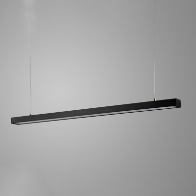 LED Simple Strip Black Pendant Light with White Light for Office and Restaurant